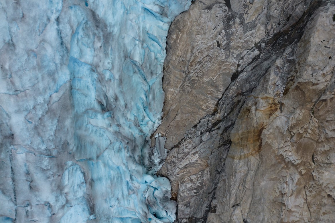 Overhead view of glacier
