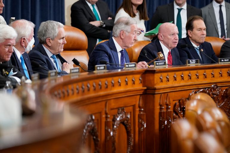 A view of the House Ways and Means Committee panel