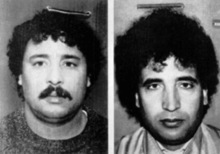 Lamen Khalifa Fhimah, left, and Abdel Basset Ali al-Megrahi, right, Libyan agents accused in the 1988 bombing of Pan Am Flight 103, are pictured in these undated photos.
