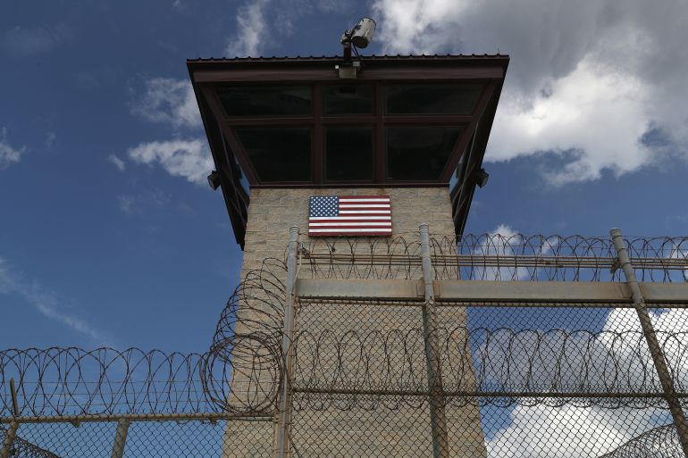 A guard tower stands at the entrance of the U.S. prison at Guantanamo Bay, also known as "Gitmo" on October 23, 2016 at the U.S. Naval Station at Guantanamo Bay, Cuba.