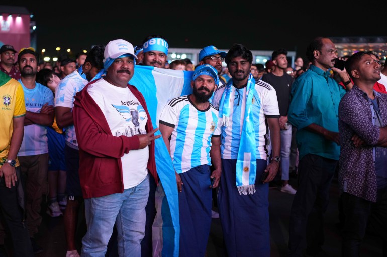 Supporters at fan zones in Doha during the FIFA World Cup, December 9 2022. [Sorin Furcoi/Al Jazeera]