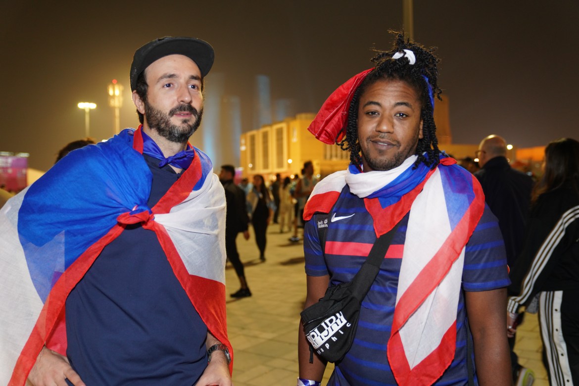 France fans leave the stadium.