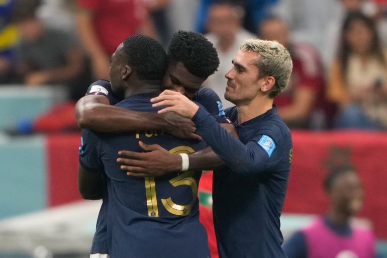 France celebrate their second goal