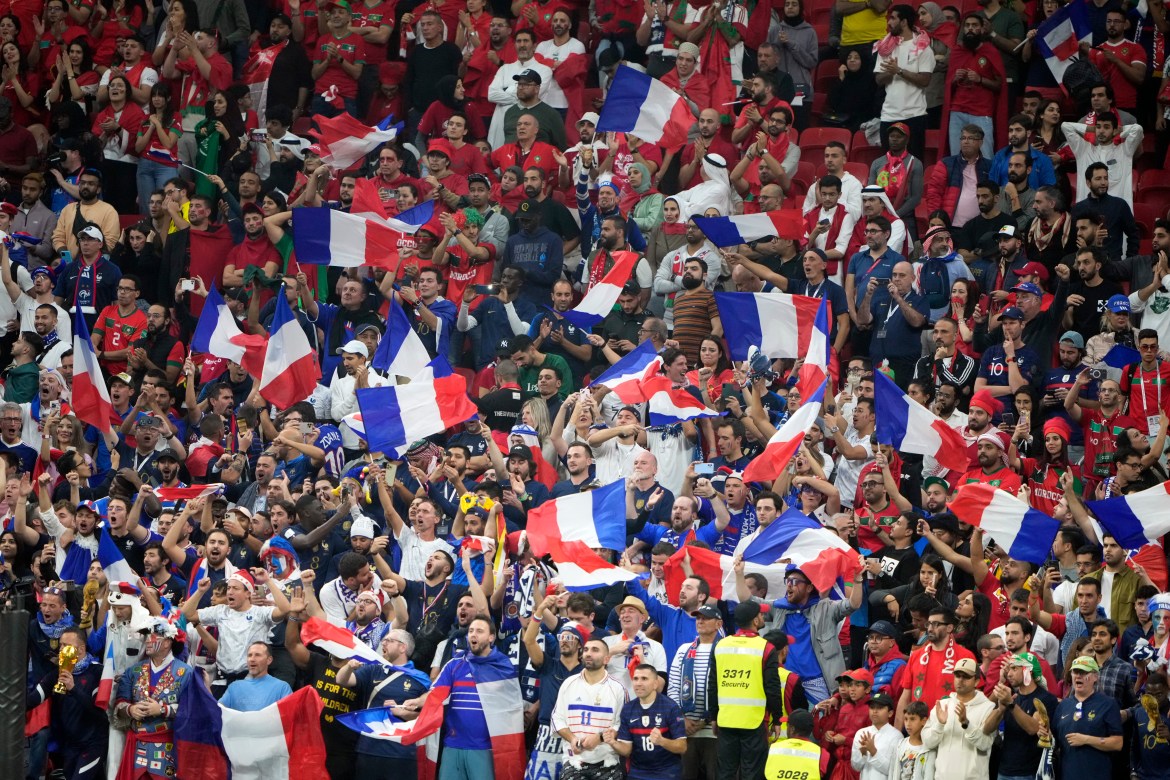 France fans celebrate their side’s victory