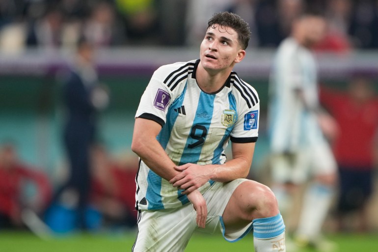 Julien Alvarez #9 |  Argentine v Croatie, Coupe du Monde de la FIFA 2022, 13 décembre, Stade Lusail [Sorin Furcoi/Al Jazeera]