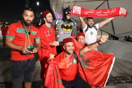 Cheers resounded from Tunis and Beirut to Baghdad, Ramallah and other cities as Arabs came together to rejoice at the largely unexpected win over Spain [Showkat Shafi/ Al Jazeera]