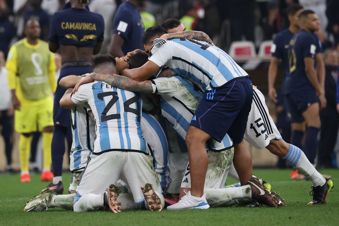 Argentinian players celebrating their victory