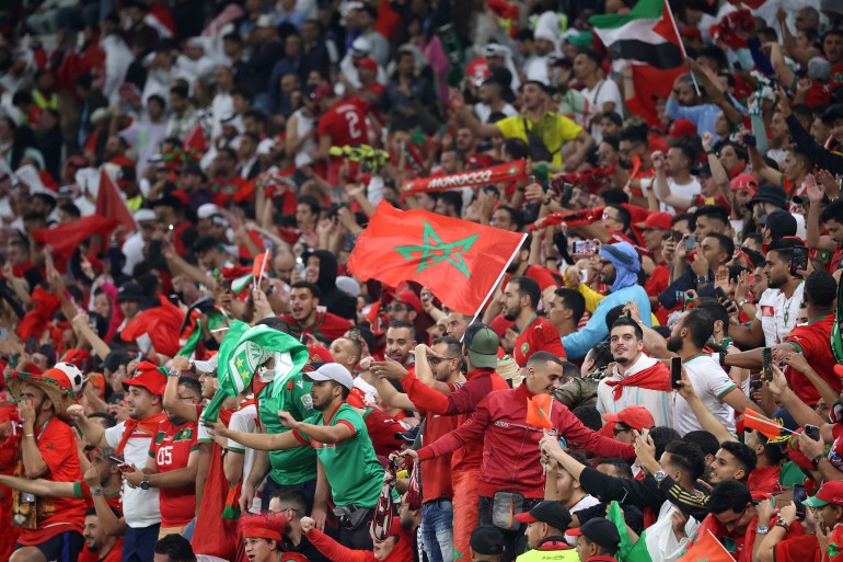 Morocco fans erupt with joy after their side win