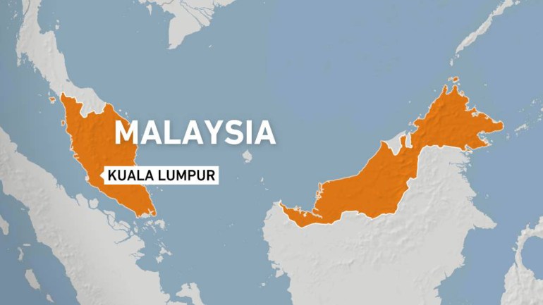 A map of Malaysia showing the location of Kuala Lumpur
