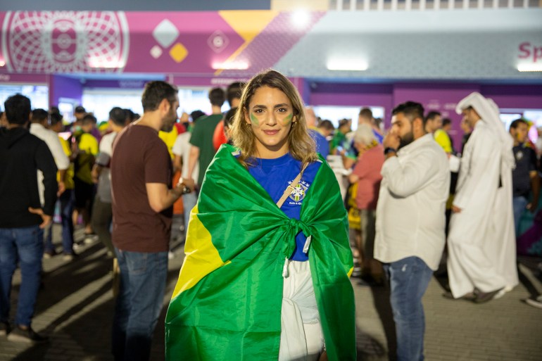 Dalia Abushullaih, a fan from Saudi Arabia, said the World Cup being held in Qatar had encouraged many women from other Arab nations to attend the tournament. (Hafsa Adil/Al Jazeera)