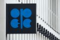 The logo of the Organization of the Petroleum Exporting Countries (OPEC) is pictured on the wall of the new OPEC headquarters in Vienna
