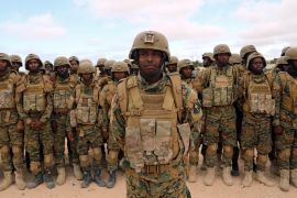 Somali military officers attend a training programme