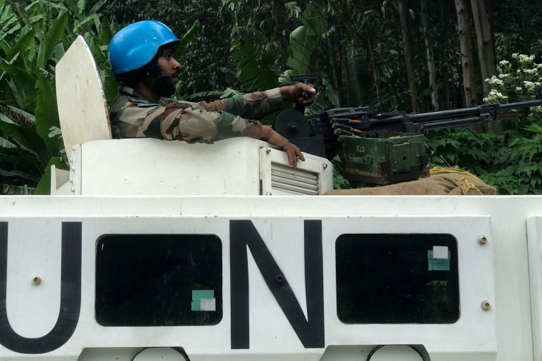MONUSCO peacekeepers on patrol in DR Congo