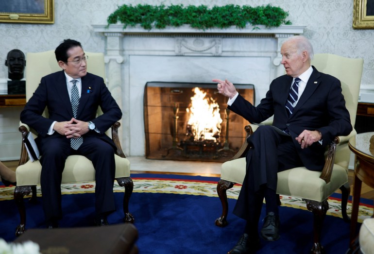 Fumio Kishida and Joe Biden