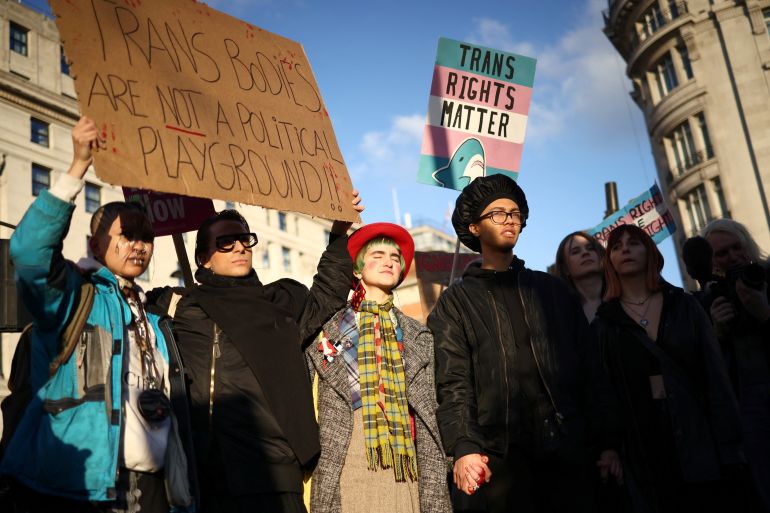 Trans rights protestors in London