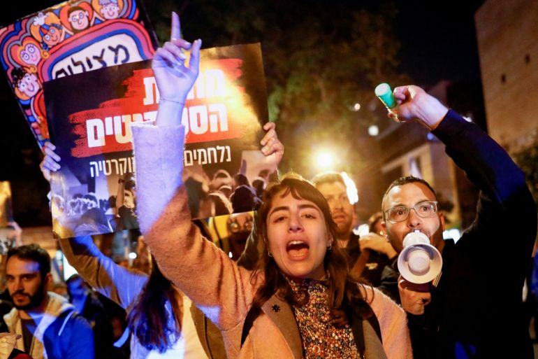 Israelis protest against Prime Minister Benjamin Netanyahu's new right-wing coalition and its proposed judicial reforms.