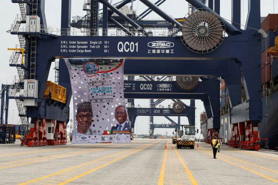 A view shows the newly-commissioned Lekki Deep Sea Port in Lagos, Nigeria