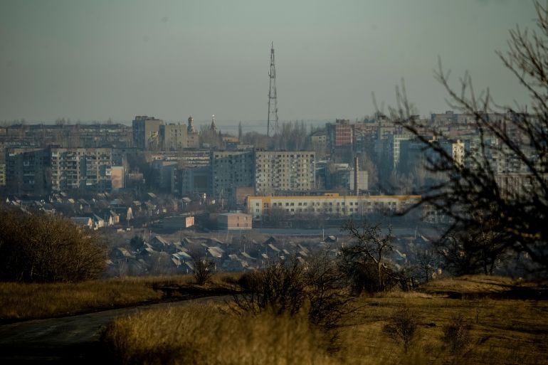 A general view shows the front line city of Bakhmut, amid Russia's attack on Ukraine, in Donetsk region, Ukraine January 26, 2023.