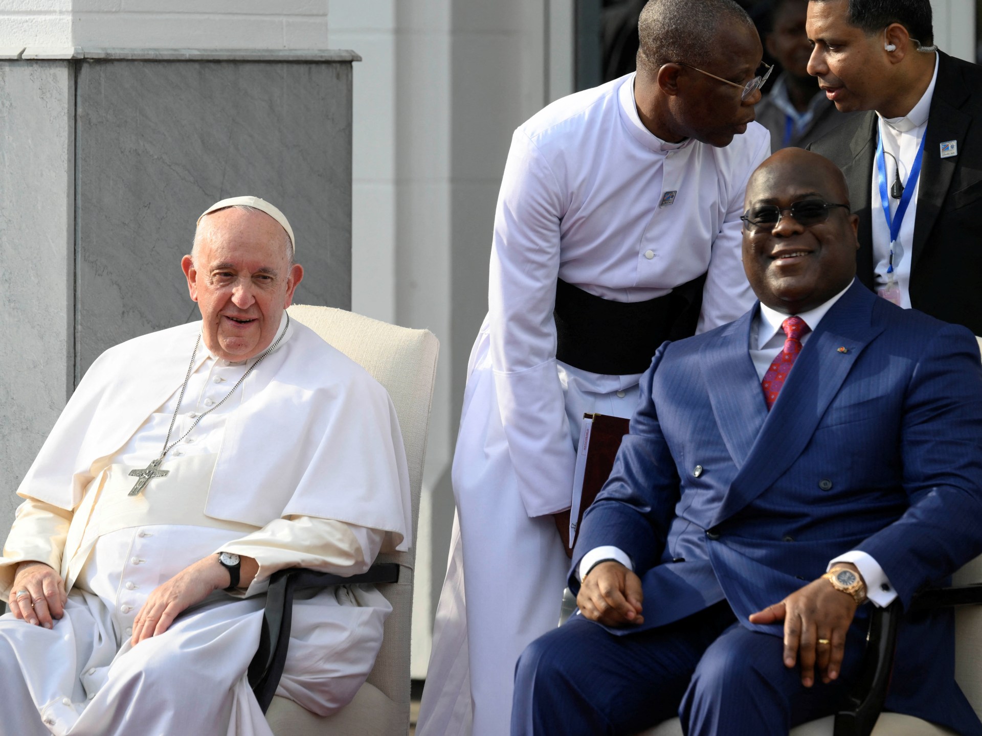 Pope slams foreign plundering of Africa as he arrives in DR Congo