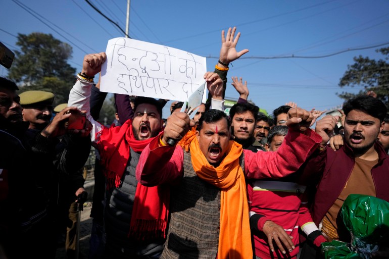 Protest against violence in Kashmir