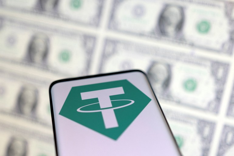 FILE — A smartphone with the Tether logo in this illustration taken on May 12, 2022. (Dado Ruvic/Illustration/REUTERS)