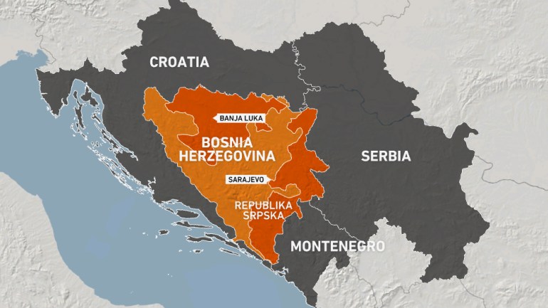 Map of Republika Srpska Banja Luka Bosnia