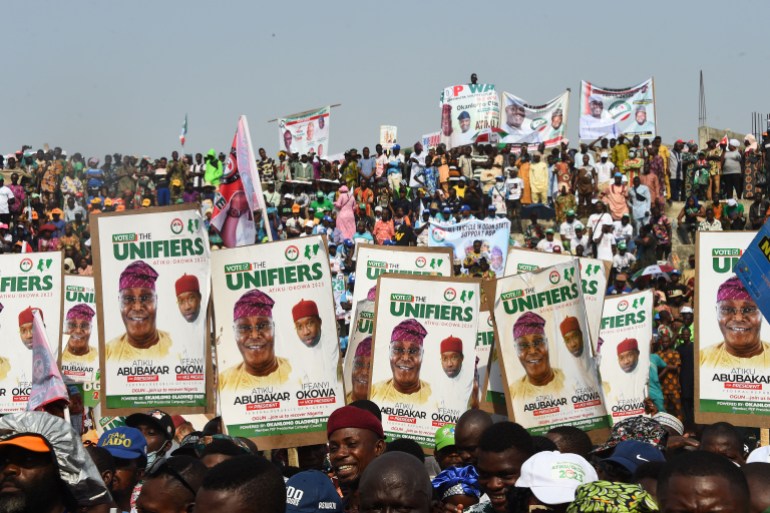 Supporters of the opposition Peoples Democratic Party (PDP) Atiku Abubakar