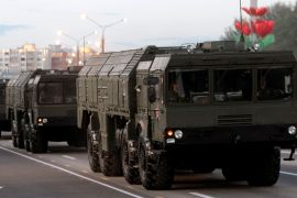 Russian long-range high-precision Iskander missile launchers take part in a military parade during celebrations marking Independence Day in Minsk July 3, 2014 [File: Vasily Fedosenko/Reuters]