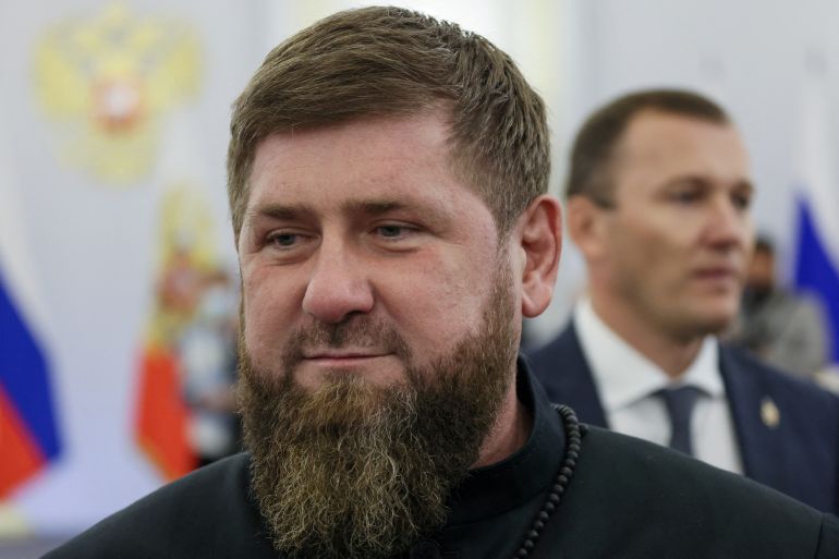 FILE PHOTO: Chechen leader Ramzan Kadyrov attends a ceremony in the Kremlin to declare Russia's annexation of four Ukrainian regions. Moscow, Russia, September 30, 2022. Sputnik/Mikhail Metzel/Pool via REUTERS ATTENTION EDITORS - THIS IMAGE WAS PROVIDED BY A THIRD PARTY./File Photo