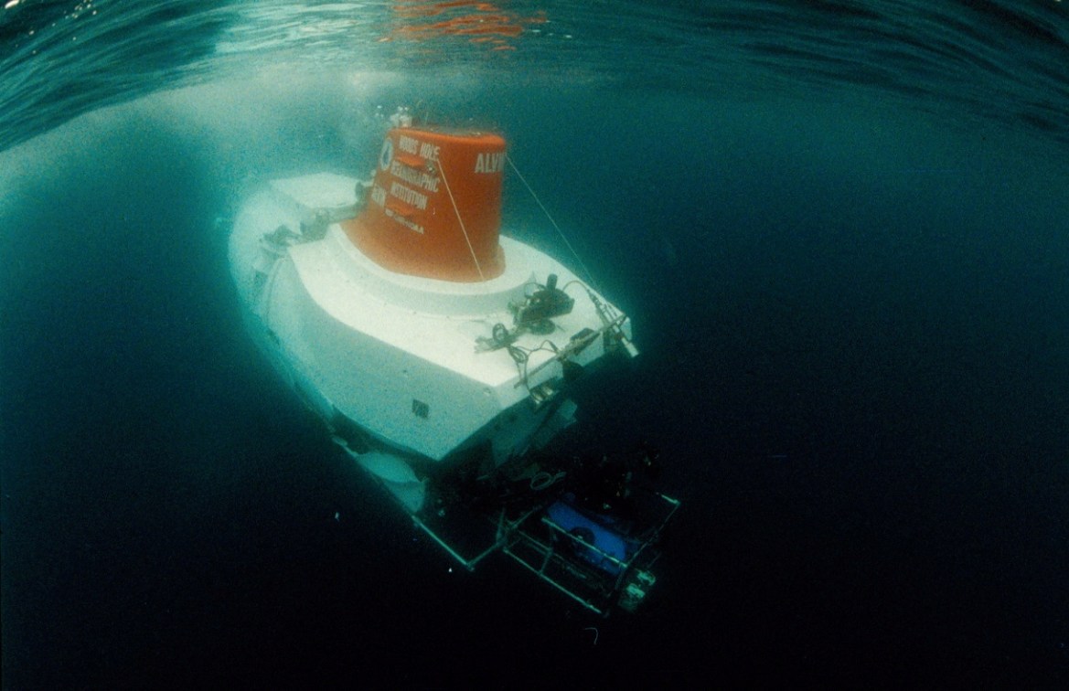 A human occupied submersible surfaces from the water