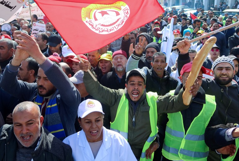 Serikat pekerja Tunisia memprotes kesengsaraan ekonomi, penangkapan pejabat |  Berita Protes