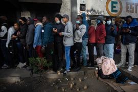 Asylum seekers line up in Mexico City