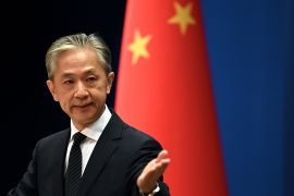 Wang Wenbin&#39;s comment comes after Blinken expressed &#39;deep concerns&#39; about the &#39;possibility that China will provide lethal material support to Russia&#39; [File: Noel Celis/AFP]