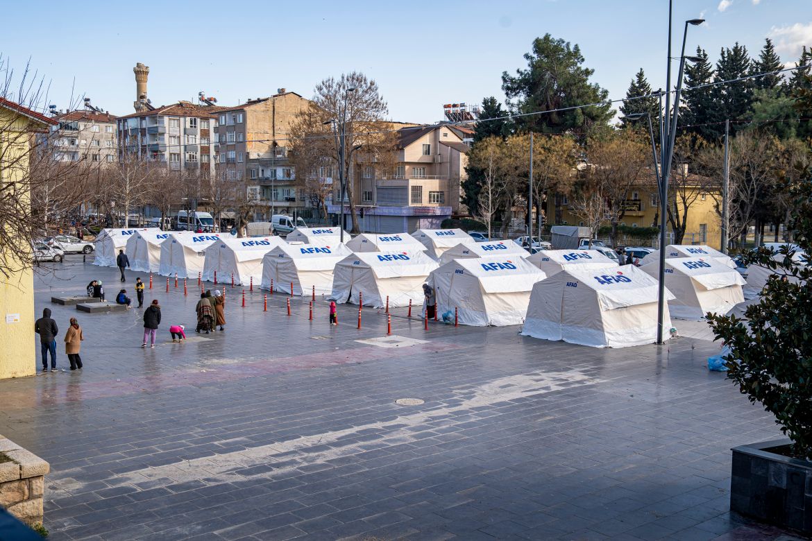 AFAD tents near the train station in Gaziantep