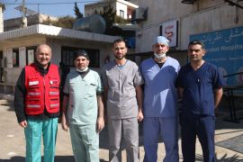 Qatari Red Crescent medical delegation in rural Idlib, northwest Syria