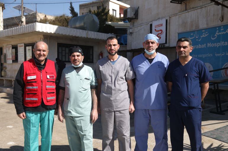 Qatari Red Crescent medical delegation in rural Idlib, northwest Syria