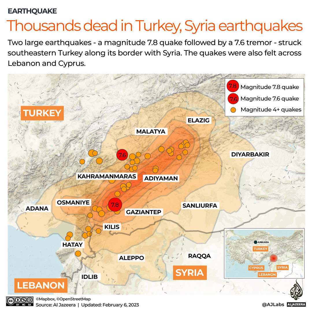 【トルコM7.8地震】トルコとシリアで死者５０００人以上、５７００以上のビルが破壊