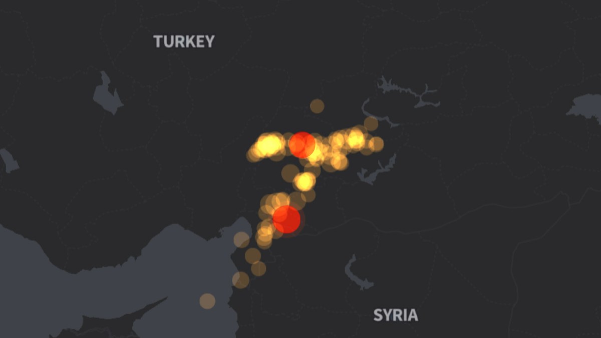 Mapping the 100+ aftershocks from the Turkey-Syria earthquake