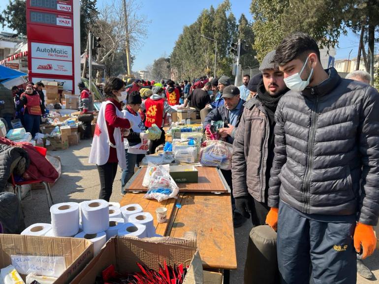 Relief efforts in central Antakya in Turkey 