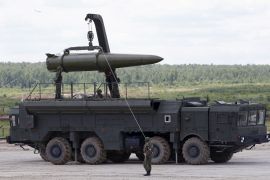 Putin says Russia has already transferred a number of Iskander tactical missile systems to Belarus, which can be used to launch nuclear weapons. [File: Sergei Karpukhin/Reuters]