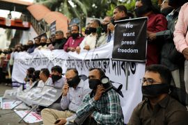 Bangladesh has faced widespread criticism for its lack of press freedom, with journalists receiving death threats and beatings [File: Mohammad Ponir Hossain/Reuters]