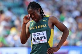 Under rules adopted on March 24, 2023, South African runner Caster Semenya would have to undergo hormone-suppressing treatment (File: Lucy Nicholson/Reuters)