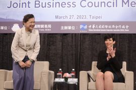 Taiwan Economy Minister Wang Mei-Hua and the Speaker of the Chamber of the Deputies of Czech Republic Marketa Pekarova Adamova meet in Taipei