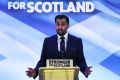 Humza Yousaf speaks as he is announced as the new Scottish National Party leader in Edinburgh, Britain March 27, 2023. REUTERS/Russell Cheyne