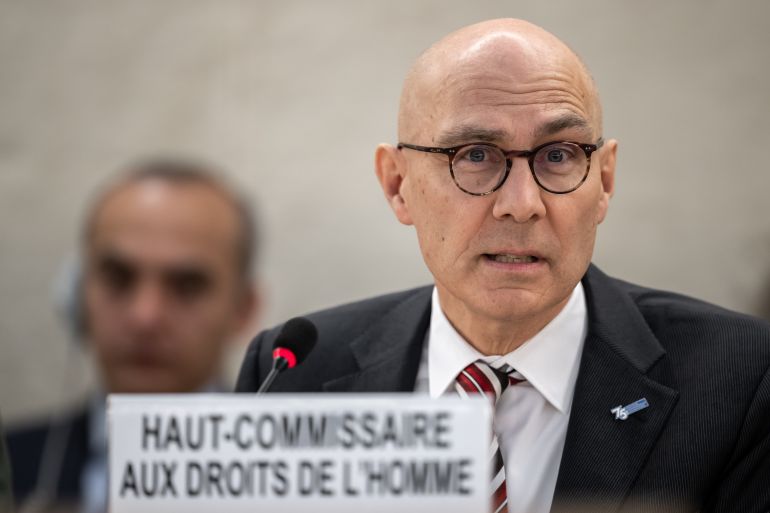 UN High Commissioner for Human Rights Volker Turk called Gaza a "powder keg" in his UN Human Rights Council address in Geneva on Monday, March 4 [File: Fabrice Coffrini/AFP]