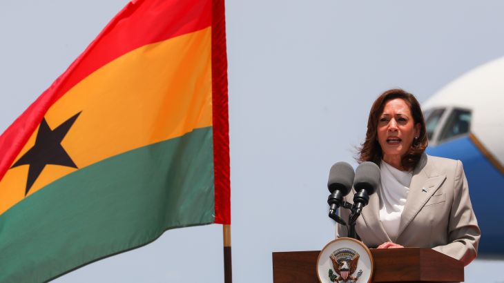 US Vice President, Kamala Harris speaks in Ghana.