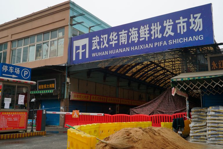 FILE - The Huanan Seafood Wholesale Market, sits closed in Wuhan in central China's Hubei province on Jan. 21, 2020. Nearly two years into the COVID-19 pandemic, the origin of the virus tormenting the world remains shrouded in mystery. Some scientists believe it started at the market.