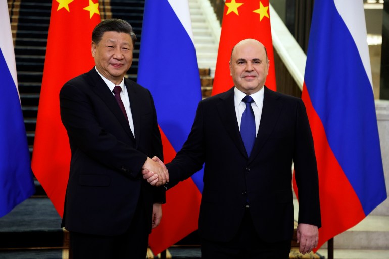 Russian Prime Minister Mikhail Mishustin, and Chinese President Xi Jinping