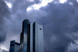 The headquarters of Deutsche Bank is pictured in Frankfurt, Germany [Michael Probst/AP]