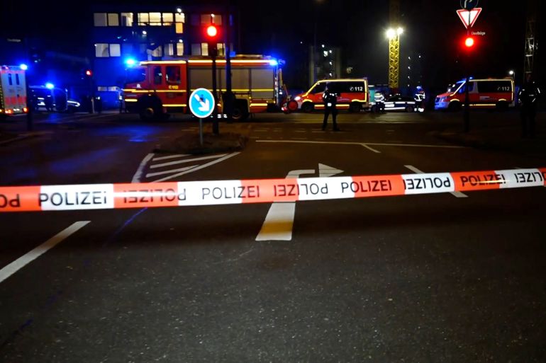 Emergency workers seen at Hamburg church attacks scene